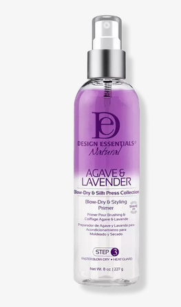 DESIGN ESSENTIALS AGAVE & LAVENDER BLOW DRY & SILK PRESS PRIMER STEP 3 - Textured Tech