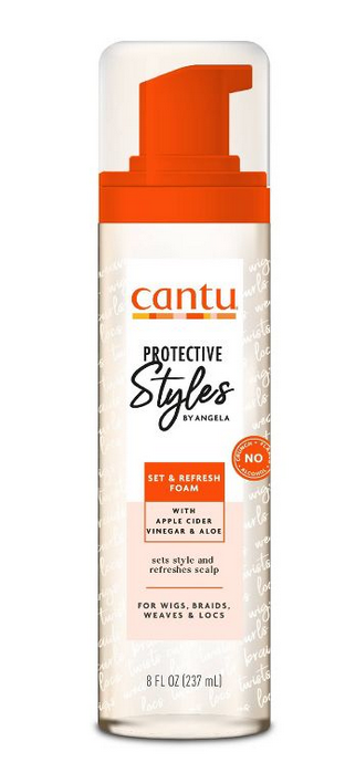 CANTU PROTECTIVE STYLES - SET & REFRESH FOAM W/ APPLE CIDER VINEGAR & ALOE VERA 8OZ - Textured Tech