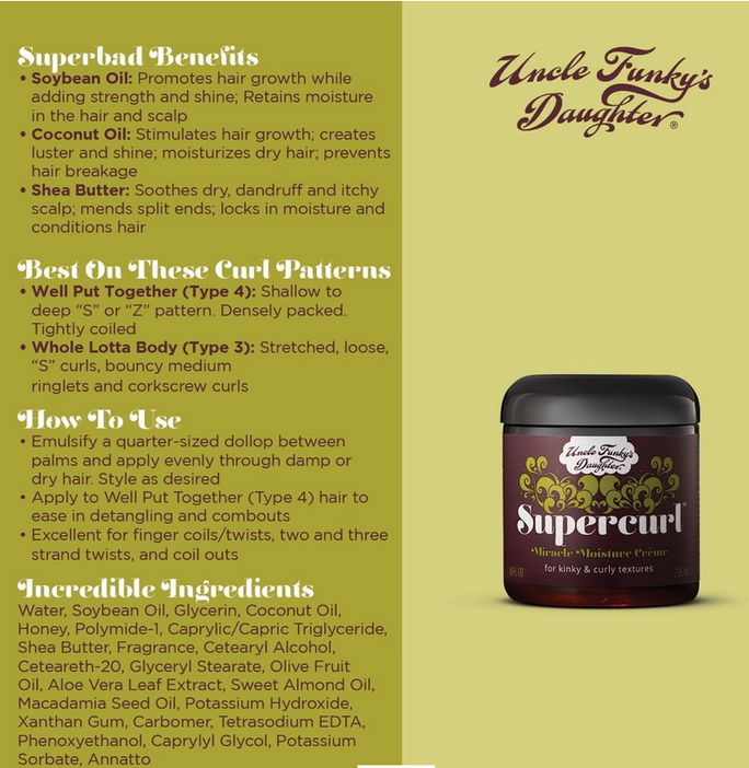 UNCLE FUNKY'S SUPERCURL CREAM 8OZ - Textured Tech