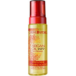 CREME OF NATURE ARGAN OIL STYLE & SHINE FOAMING MOUSSE - Textured Tech