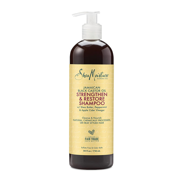 SHEA MOISTURE JAMAICAN BLACK CASTOR OIL STRENGHTHEN & RESTORE SHAMPOO 24floz - Textured Tech