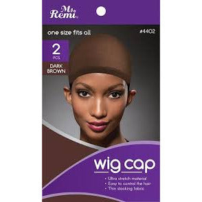 2 PK REMI WIG CAP DARK BROWN #4402 - Textured Tech