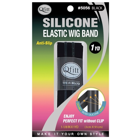 QFITT SILICONE ELASTIC WIG BAND - BLACK - Textured Tech