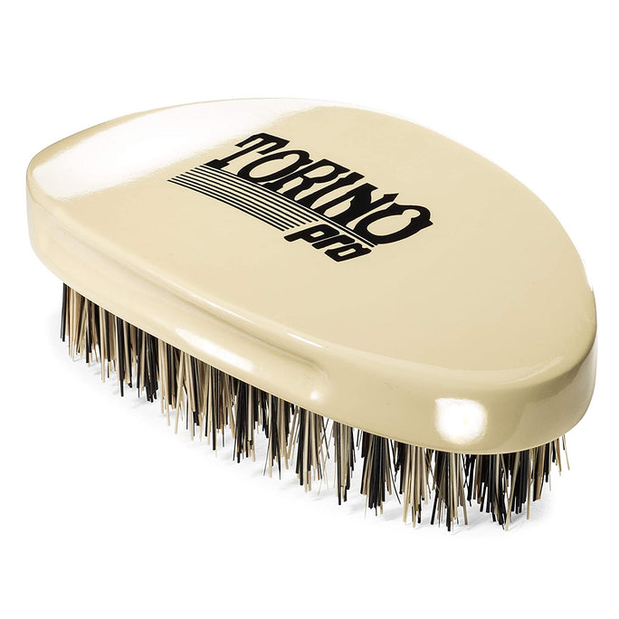 Torino Pro Wave Brush #1510 Hard Curved,Hard Palm/Military 360 Waves Brush - Textured Tech