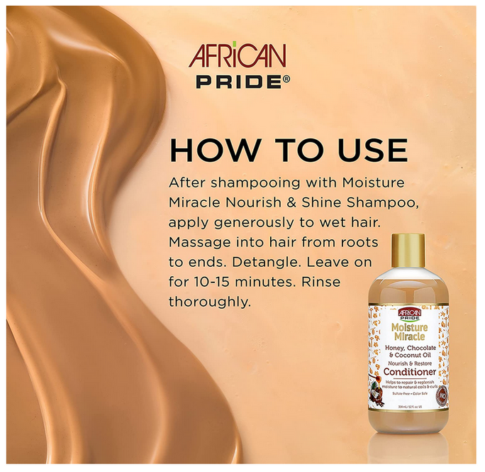 AFRICAN PRIDE MOISTURE MIRACLE CONDITIONER  12 OZ. - Textured Tech