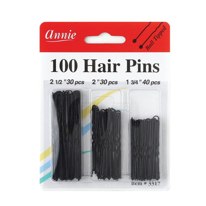 Annie 100 Hair (bobby) pins Ball Tipped #3317 - Textured Tech