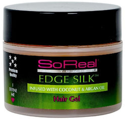 So Real Edge Silk coconut & argan oil hair gel  8oz - Textured Tech